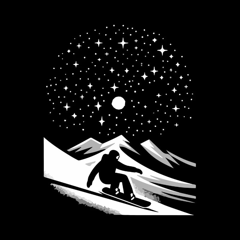 Snowboard Snowboarder Snowboard Ciel étoilé