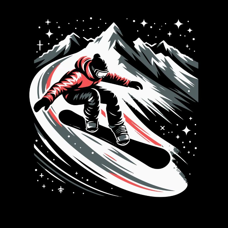 Snowboard Snowboarder Snowboard Ciel étoilé