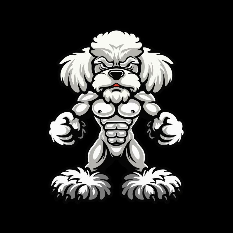 Poodle Dog Muscles Bodybuilding