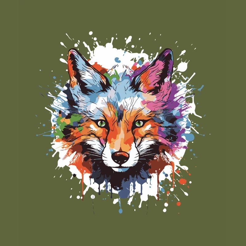 Fuchs Tier Pop Art Kopf