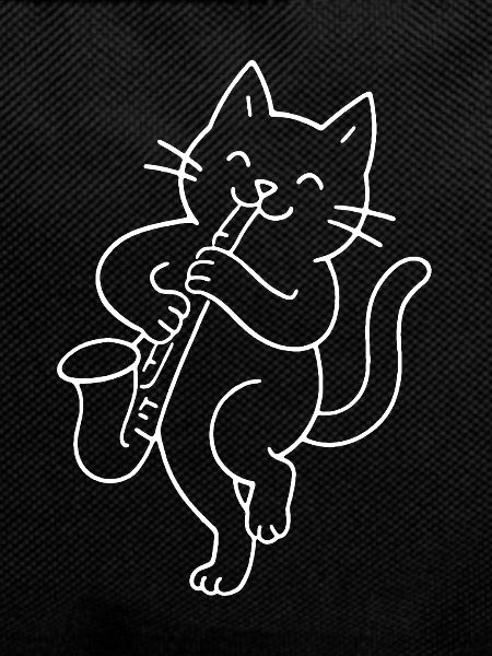 Cat plays saxophone