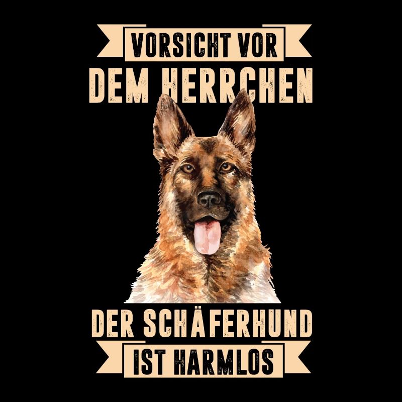 Vorsicht vor dem Herrchen Schäferhund