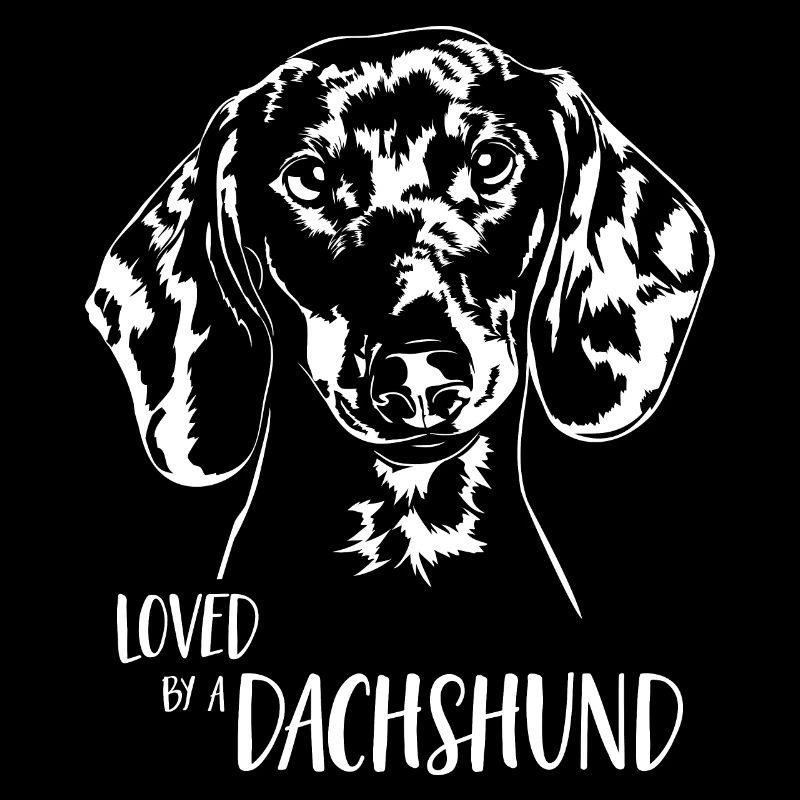 Loved by a Dachshund Hundespruch Hunde Wilsigns