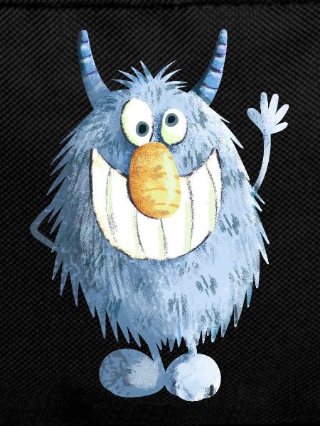 Blue grinning monster