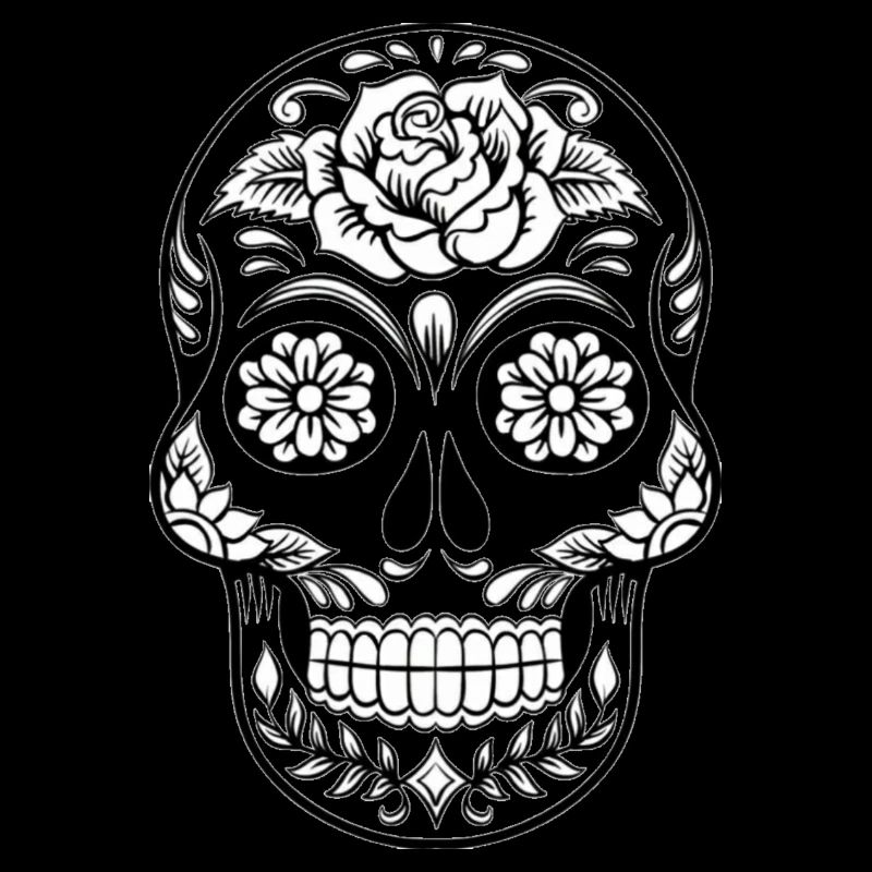 Mexican Skull with Rose