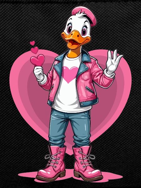 Cute duck with heart