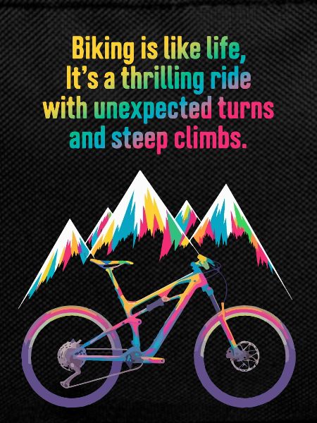 Vivid Mountain Biking Quote Design