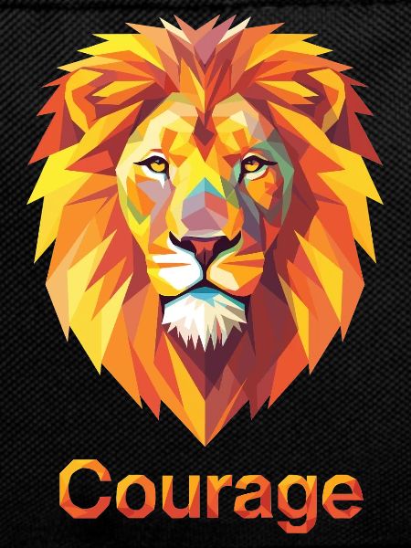 Majestic lion with courage design