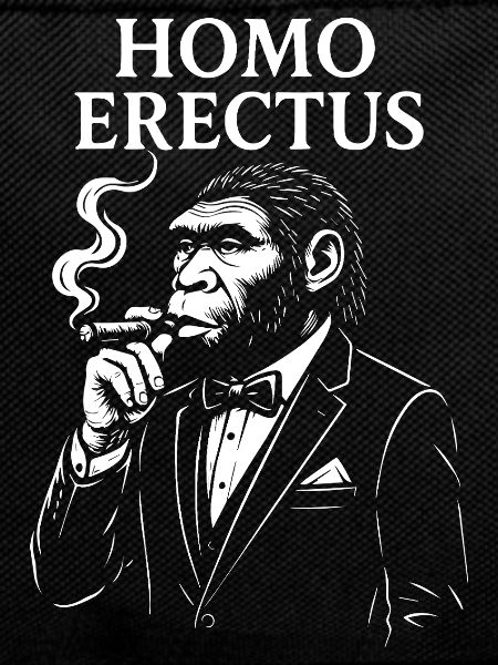 Elegant Home Erectus smokig a cigar