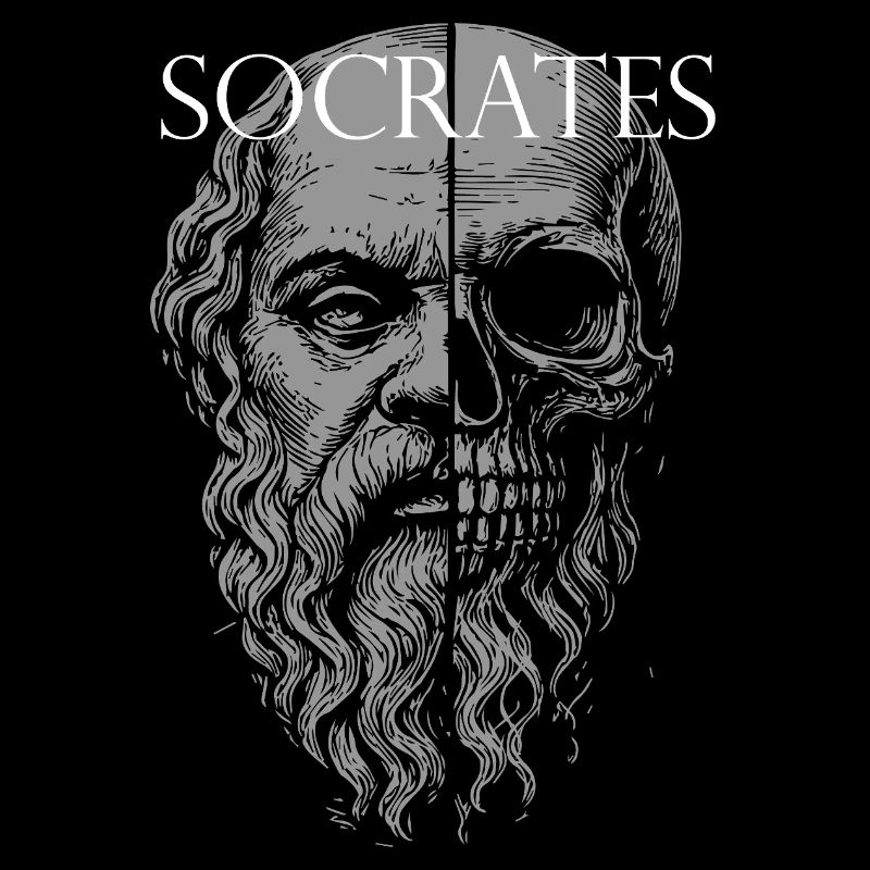 Socrates Half-Skull Portrait Design