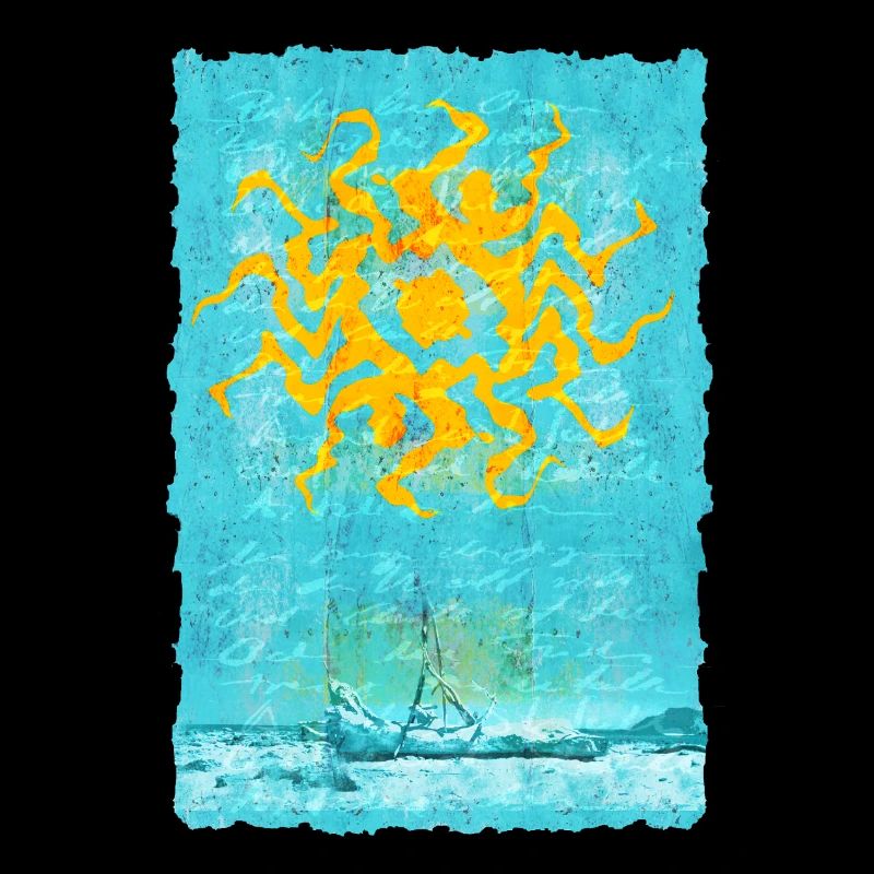 Sonnenwirbel am Strandboot