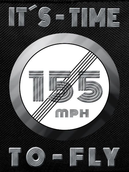 Zeit läuft 155 mph Retro Design