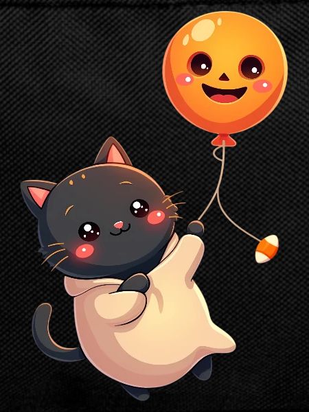 Halloween Cat with Halloween Pumpkin