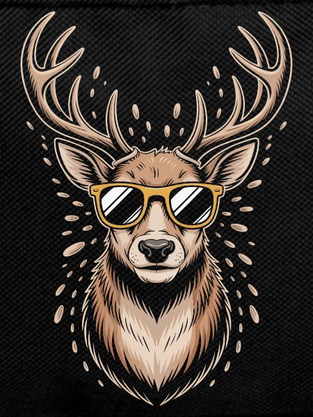 Deer with antlers and sunglasses