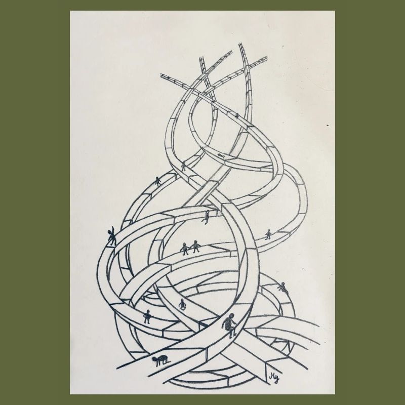 Loop labyrinth of paths