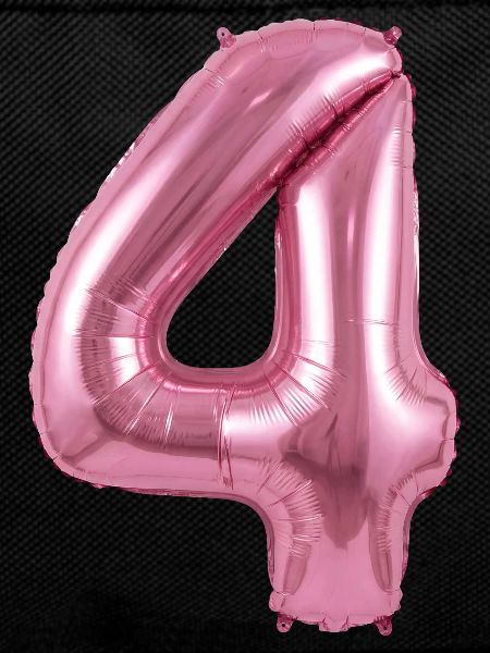 4th Birthday Shirt, Pink Balloon Helium
