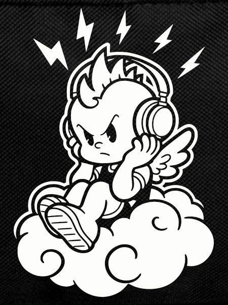 Punk Engel – Cherub mit Kopfhörern