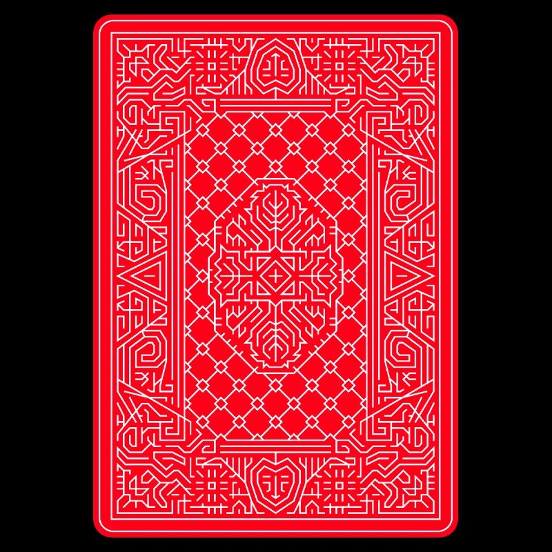 Geometric Playing Card Vector Art Red