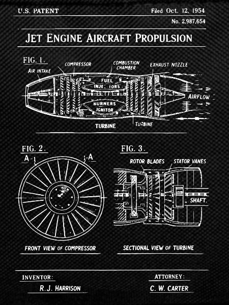 Jet Engine Aircraft Propulsion Blueprint patent.