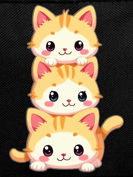 Trio de chatons empilés