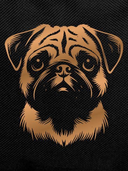 Pug, Dog Head, Drawing bronze