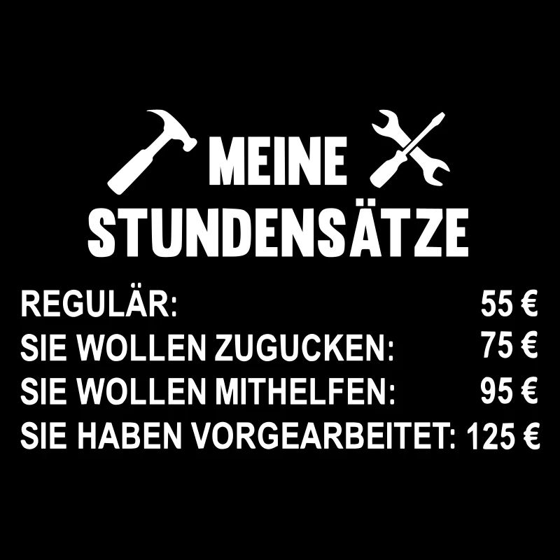 Meine Stundensätze als Handwerker