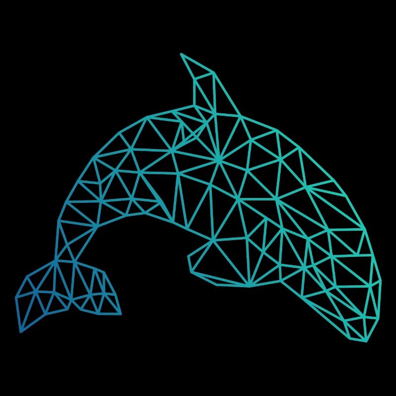 Cadeau abstrait de poisson baleine géométrique ORCA