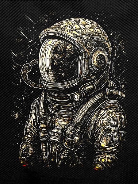 Astronaut in retro look