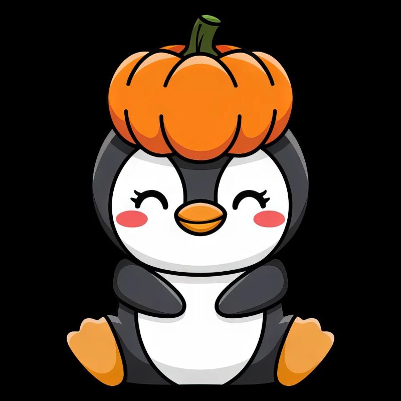 Halloween Penguin Pumpkin October Cartoon