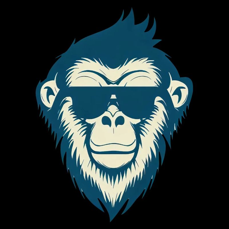Cool monkey with sunglasses