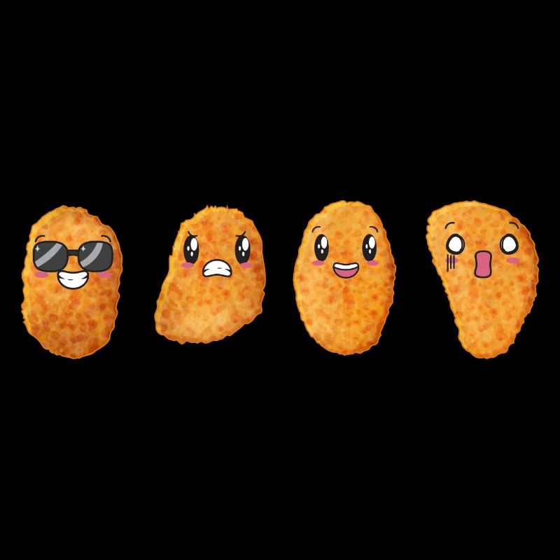 Lustige glücklich wütend Essen Chicken Nuggets