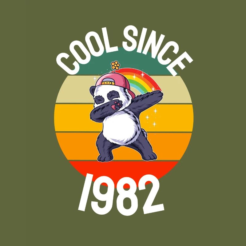 Cool Since 1982 Retro Dabbing Panda 40th Birthday