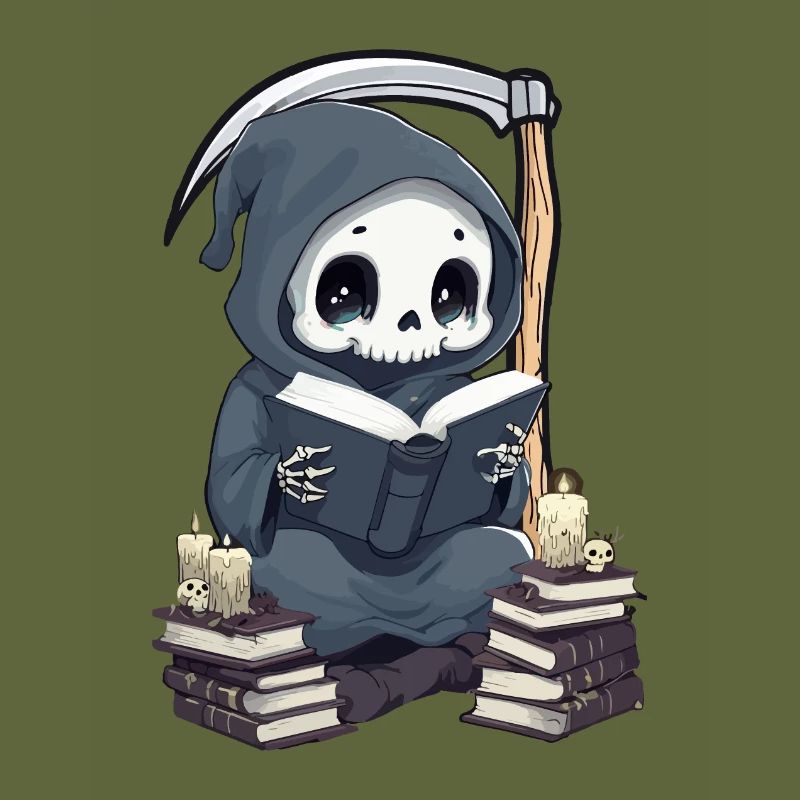 Grim Reaper Bookworm with Scythe
