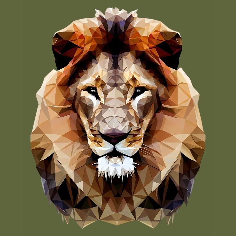 Lion polygonal moderne