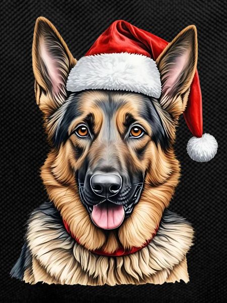 Christmas german shepherd dog