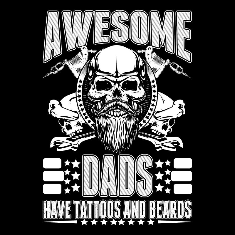 Papa Tattoo Bart Schnurrbart Vater