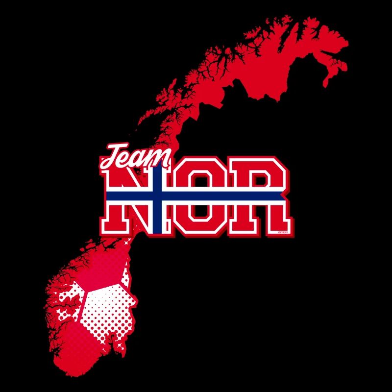 Team NOR Map Norway with Ball Pattern
