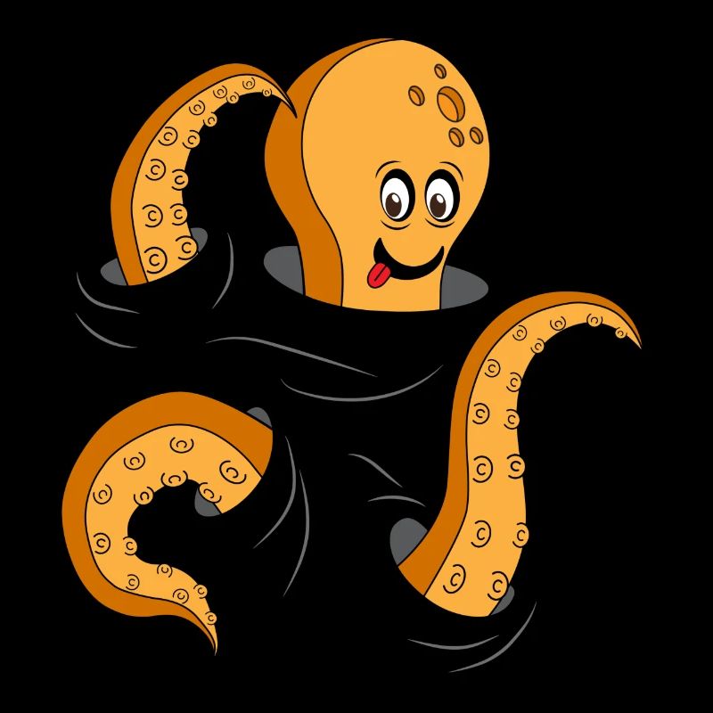 Cute curious octopus