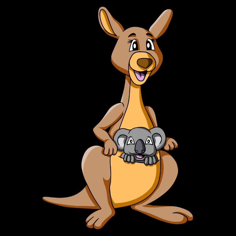 Kangaroo with koala in a pouch - kangaroo with koala