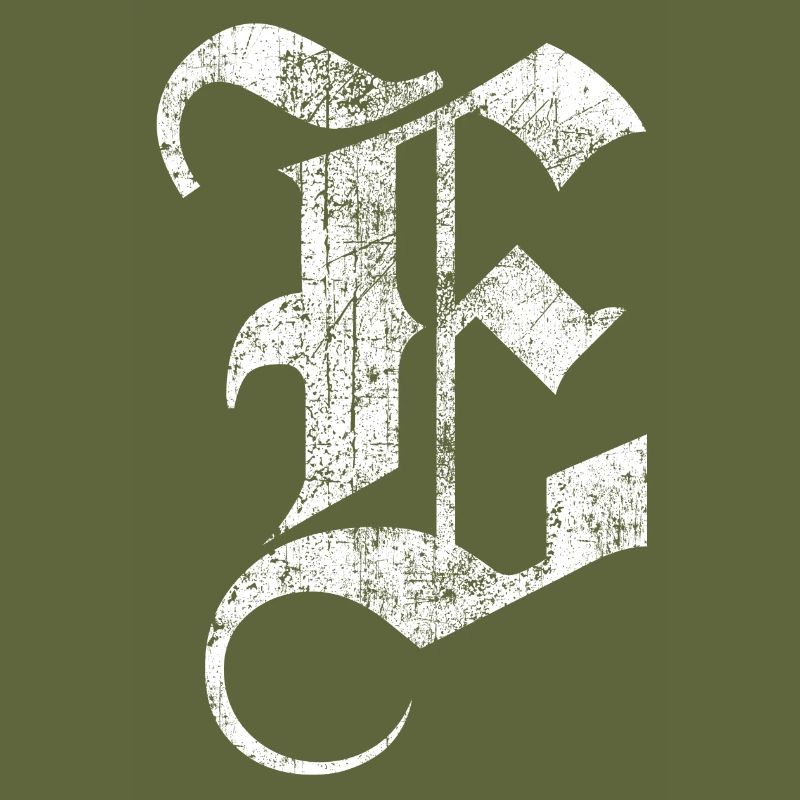 Tshirt alphabet initial E