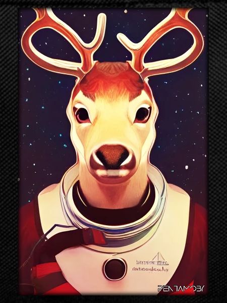 Reindeer Astronaut Future Sci-Fi Technology
