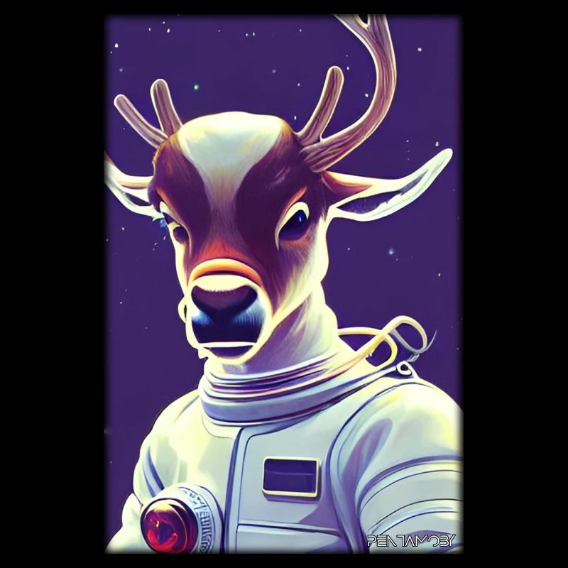 Reindeer Astronaut Future Sci-Fi Technology