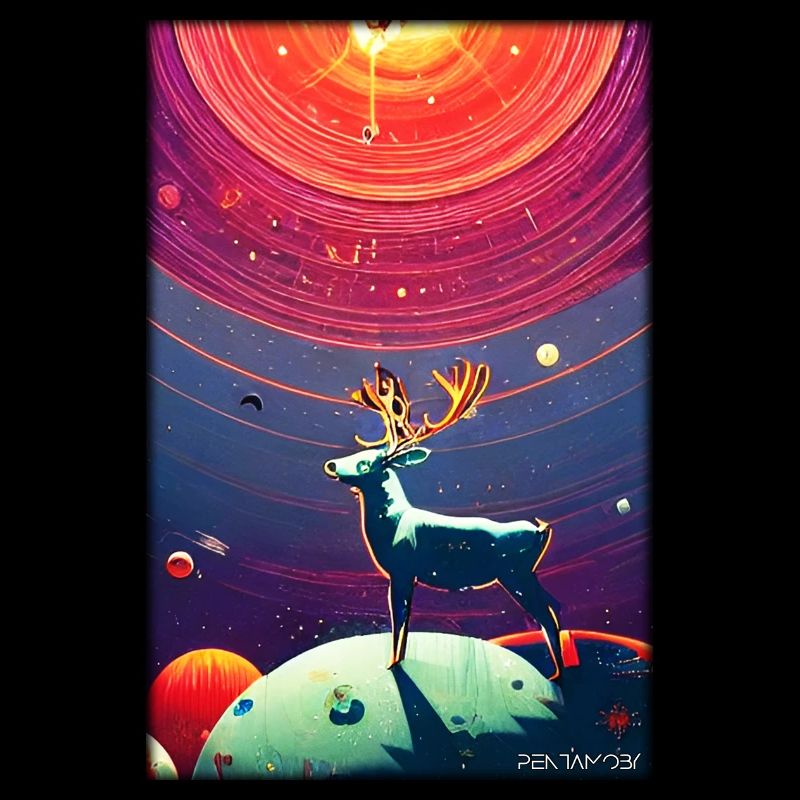 Reindeer Christmas Space Galaxy Universe Map