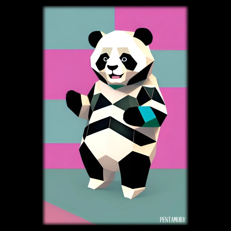 Panda Polygon Wild Pandabär Wildnis Zoo Tier