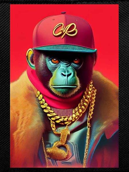 Cooler Affe mit Gold Kette