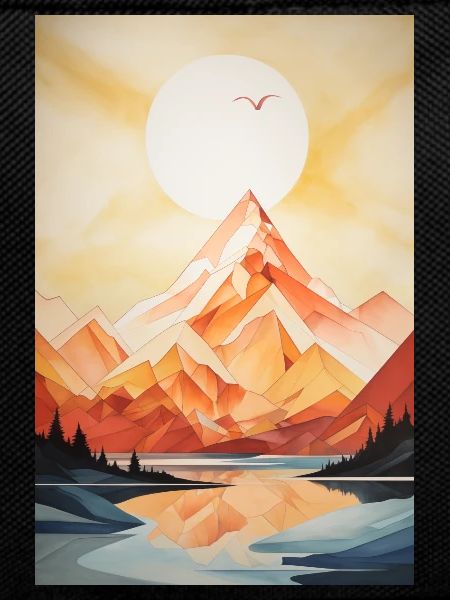 Berglandschaft mit Sonnenuntergang