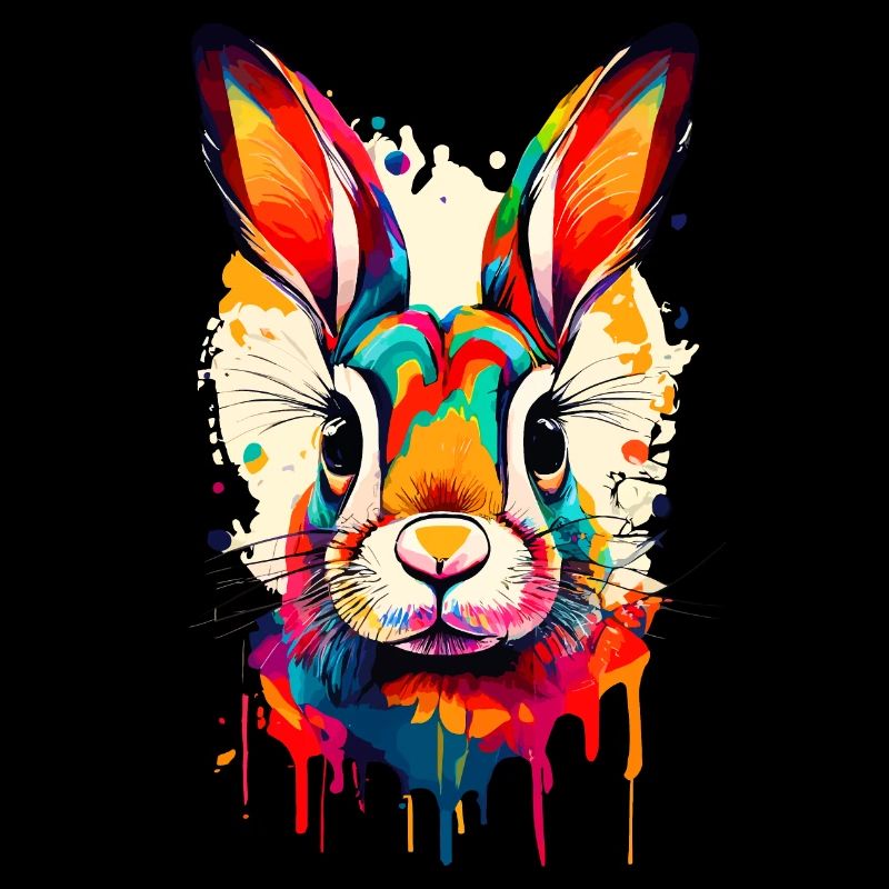 Hare Colorful - Hare Multicolored - Leporidae Rabbit
