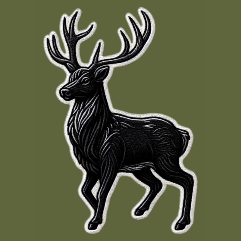 Schwarzer Hirsch Geweih Patchmotiv