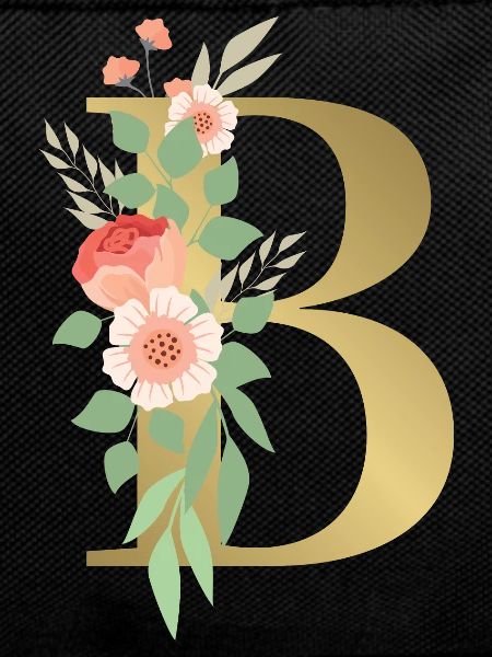 Elegant letter 'B' with flowers
