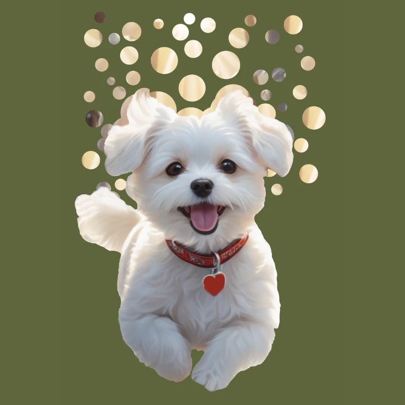 Drôle de petit chiot qui saute vers vous